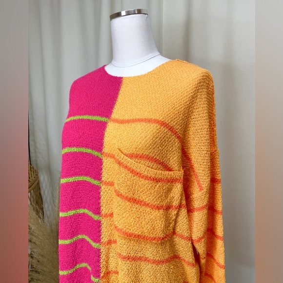 Neon Color Block Oversized Cozy Sweater - Picture 2 of 3